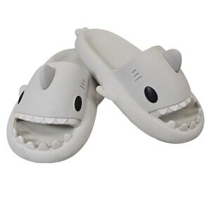 Shark Slides Sandals Slippers for Women Men 36/37 Open‎ Toe Non Slip Gray